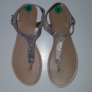 NEW BCBG Brynn Champagne Glitter Sandal Size 8